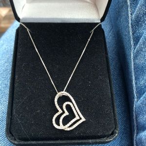 sterling silver and genuine diamond necklace